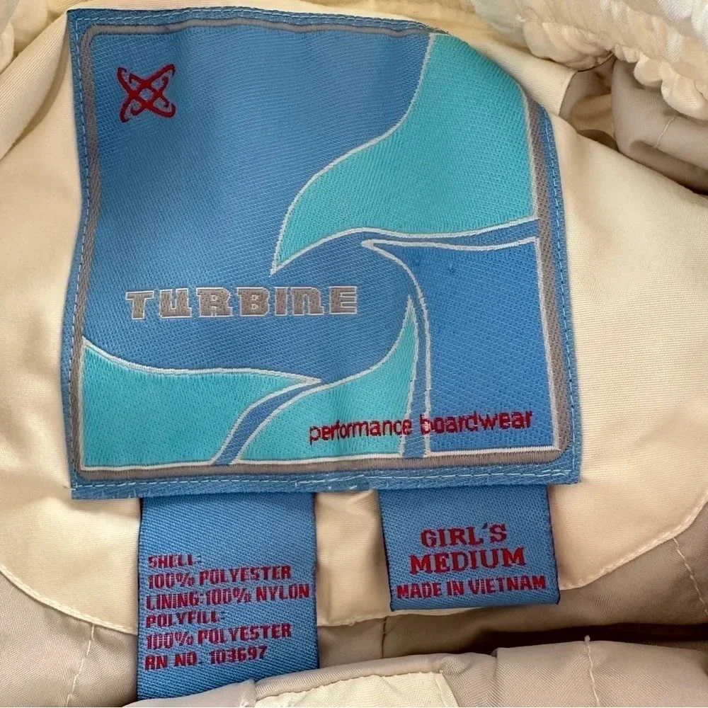Turbine Girls size Medium Cream Performance Snowboarding Pants Ski‎ Winter Cream